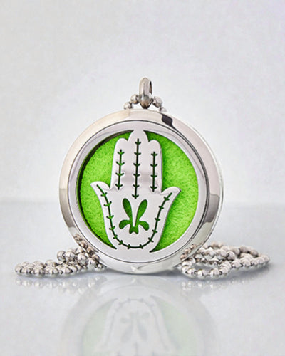 Hamsa Aura – Aromatherapy Necklace Hand of Fatima 30 mm