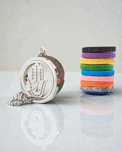 Hamsa Aura – Aromatherapy Necklace Hand of Fatima 30 mm