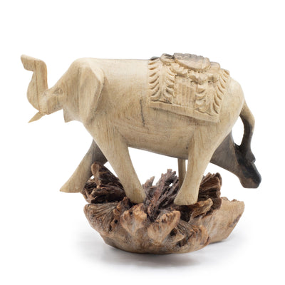Hand-Carved Elephant Figurine from Parasitic Wood