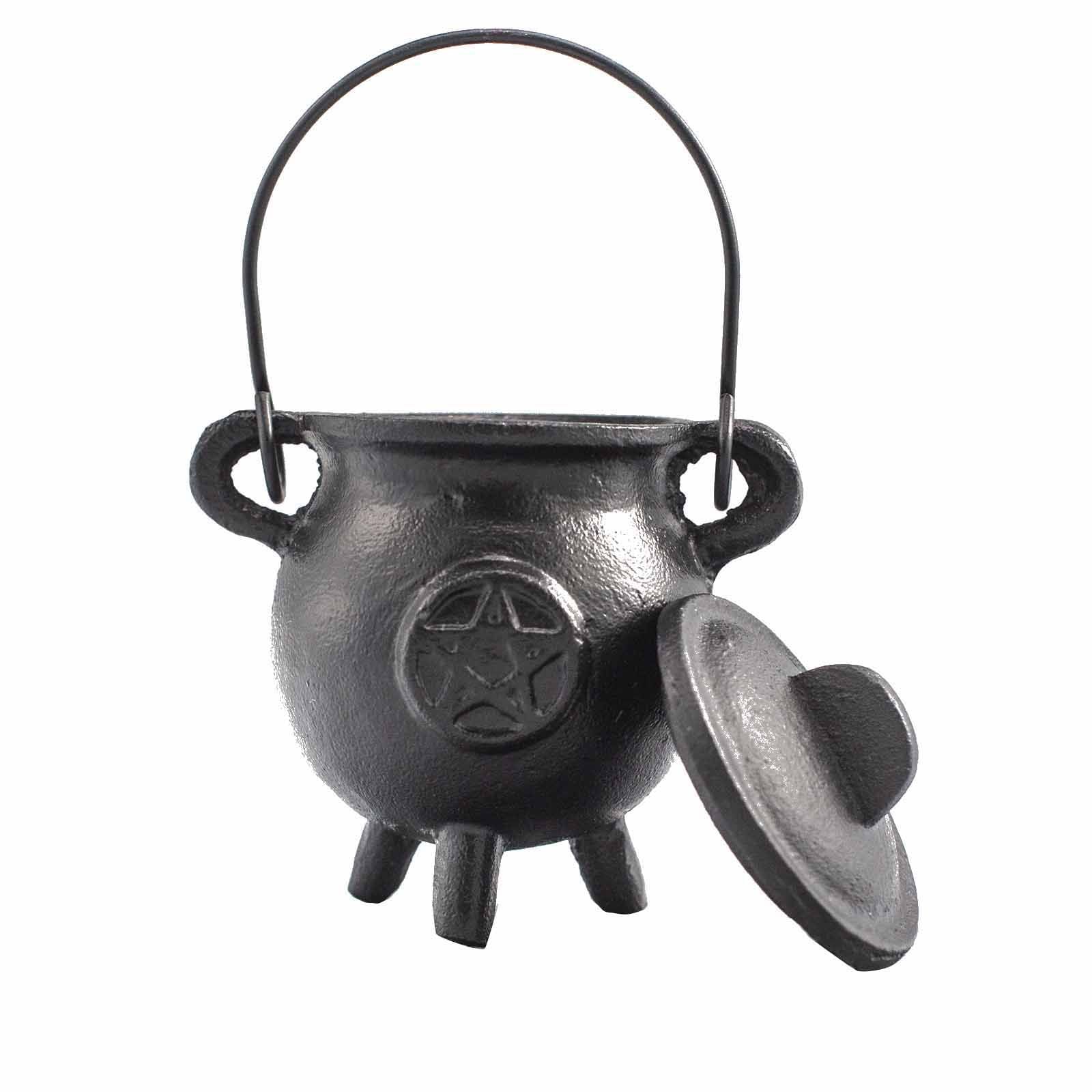Ritual Iron Cauldron with Pentagon 6.5x13 cm