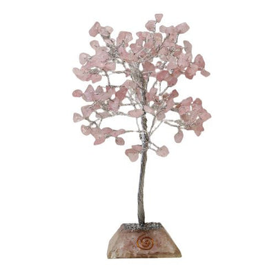 Magic Crystal Tree from Rose Quartz on Orgonite Base