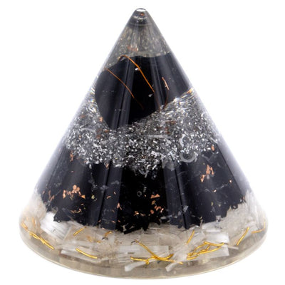 Orgonite Horse with Selenite and Black Tourmaline - Elegant Decoration Height 90 mm, Polyester Resin, Protection Against Electromagnetic Pollution