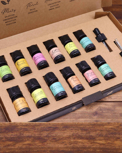 Summer Energy of Nature – Luxury Set of 12 Essential Oils 5 ml with Droppers