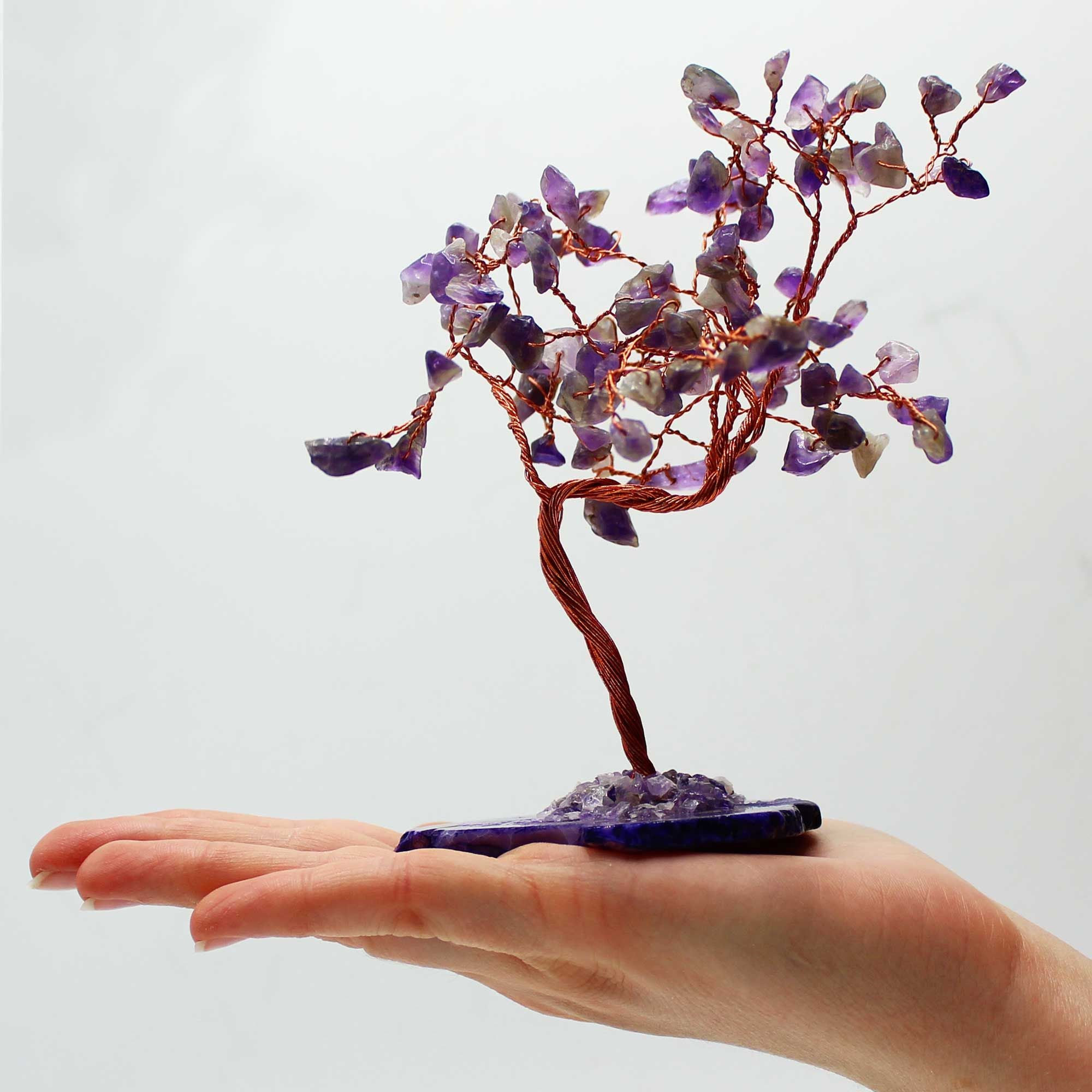 Amethyst Crystal Tree on Natural Agate Base