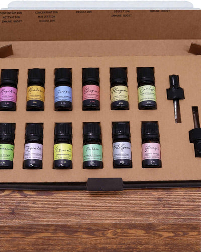 Spring Awakening of Nature – Luxury Set of 12 Essential Oils 5 ml with Droppers