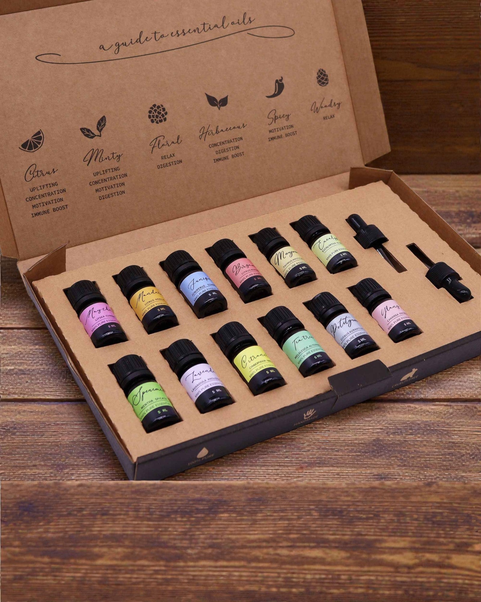 Spring Awakening of Nature – Luxury Set of 12 Essential Oils 5 ml with Droppers