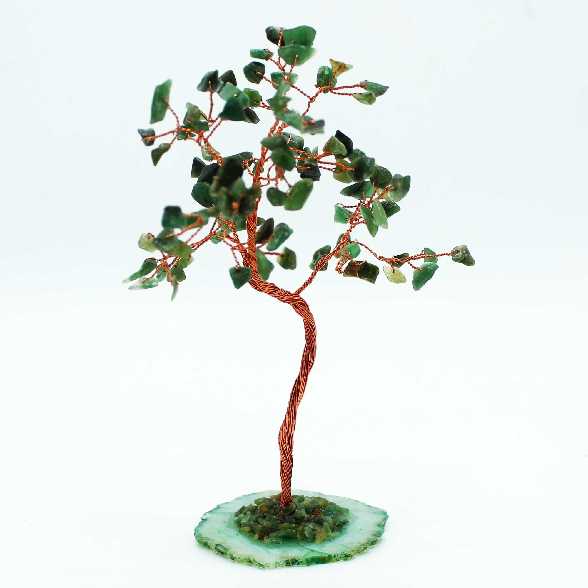 Magical Crystal Tree with Green Aventurine on Green Agate Base