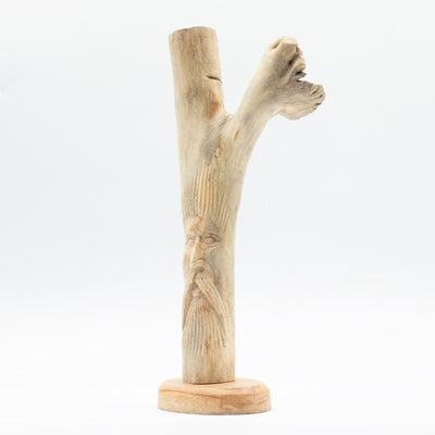 Hand-Carved Green Man Figurines from Parasitic Wood