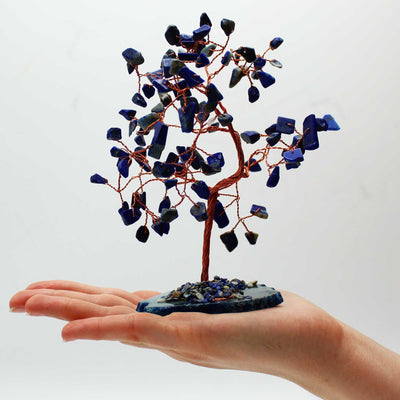 Large Sodalite Stone Tree on a Blue Agate Base