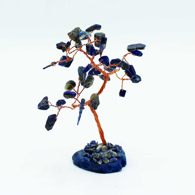 Sodalite Gemstone Tree on Blue Agate Base