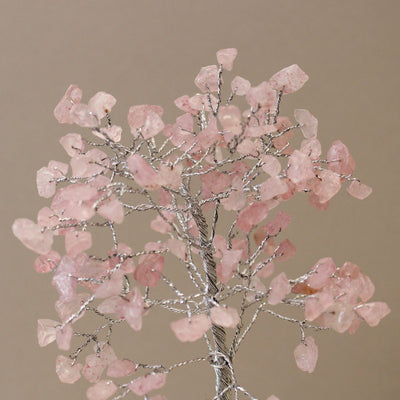 Magic Crystal Tree from Rose Quartz on Orgonite Base
