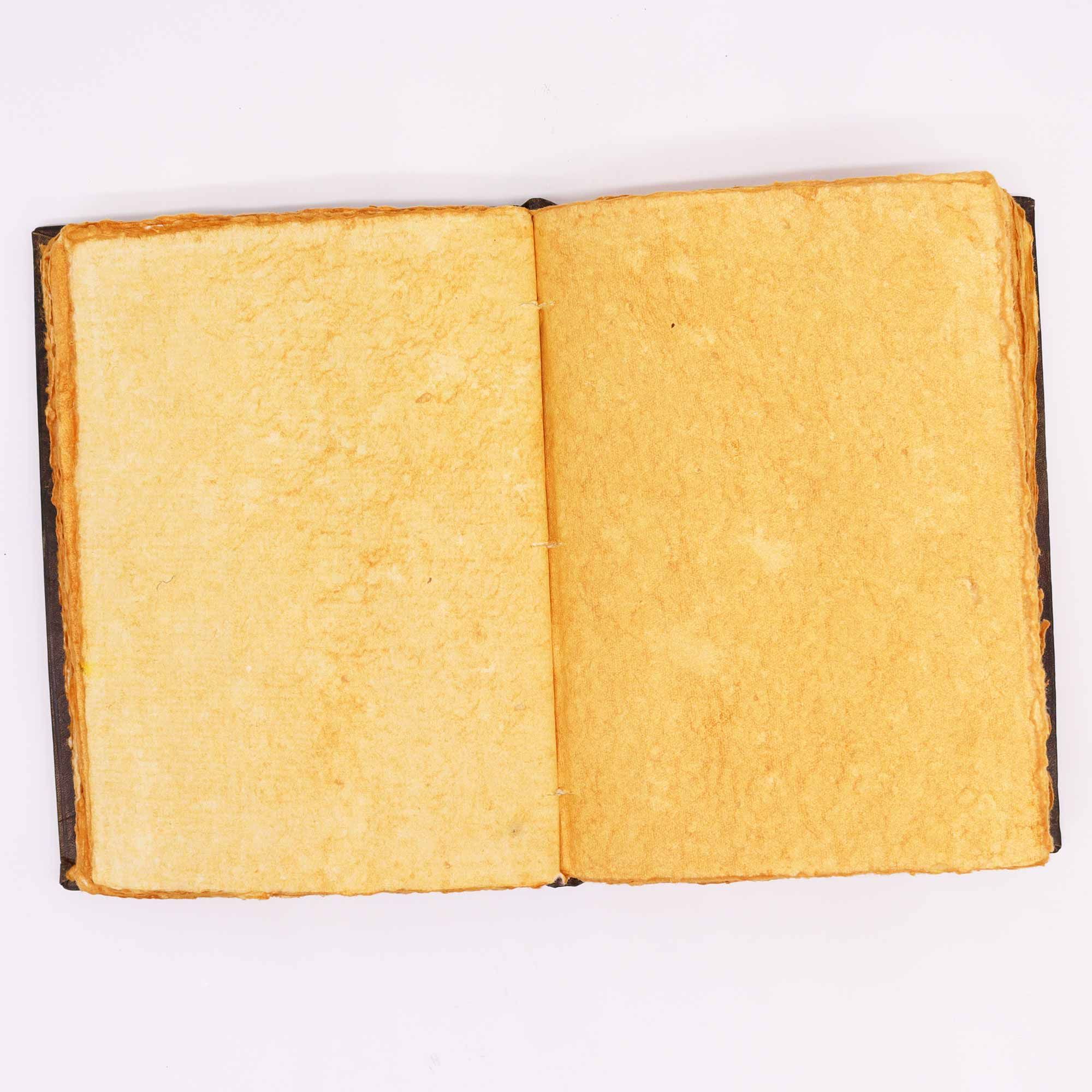 Elegant Hefty Brown Tan Notebook with Zinc Rose Motif