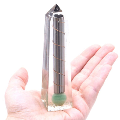 Orgonite Power Obelisk with Green Aventurine