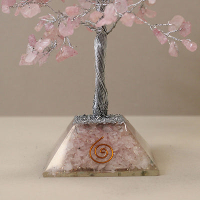 Crystal Tree with Orgonite Base - Pink Quartz