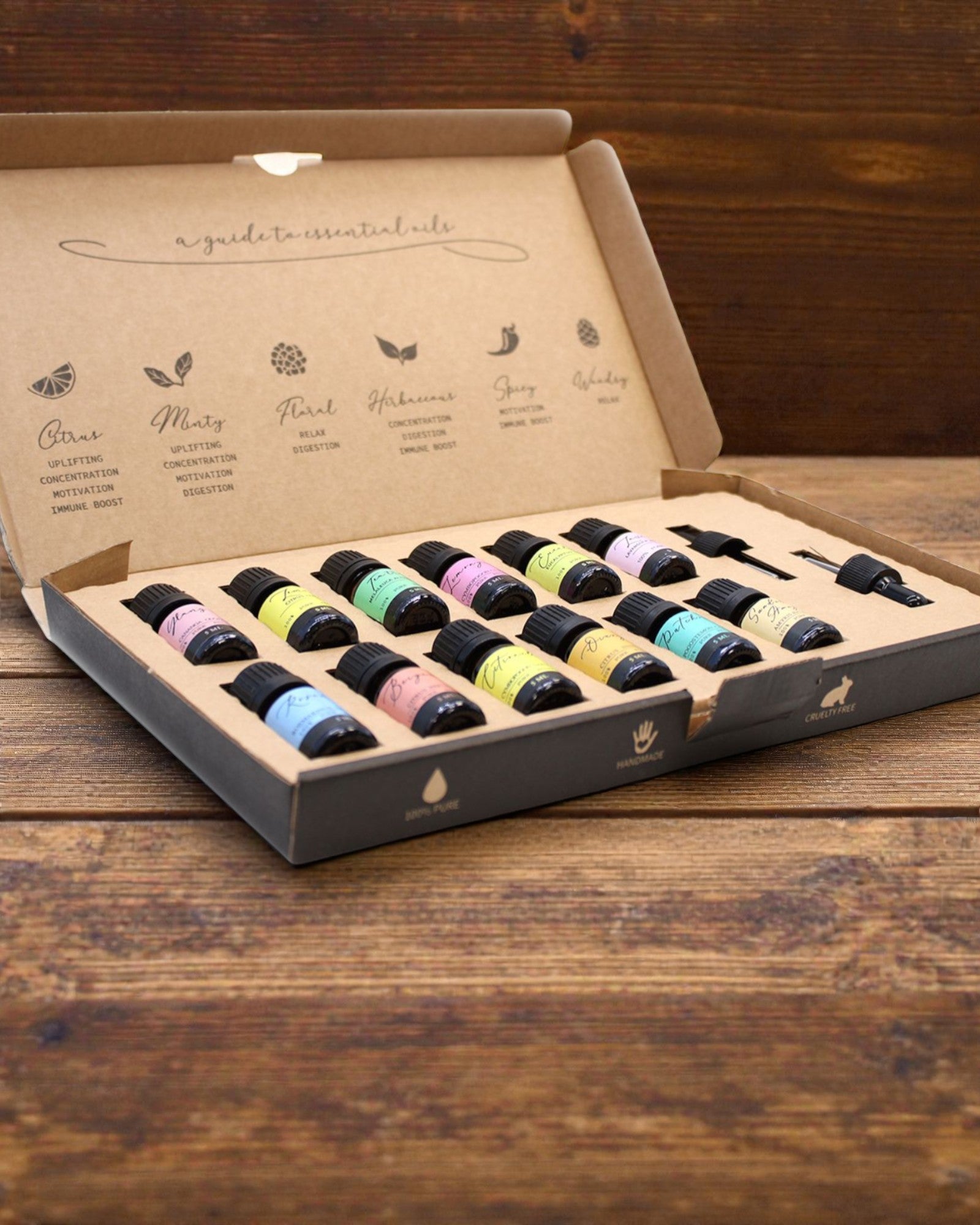 Essence of the World – Luxury Set of 12 Most Popular Essential Oils 5 ml with Droppers