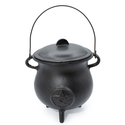 Powerful Cast Iron Cauldron with Pentagram 23x18 cm, 4500 g
