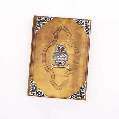 Hefty Coffee Tan Book with Owl Decoration
