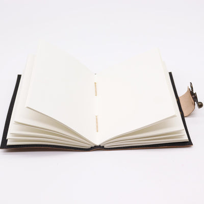 Dream and Work Journal - Leather Notebook with Embossing, Light Brown, 13x18 cm