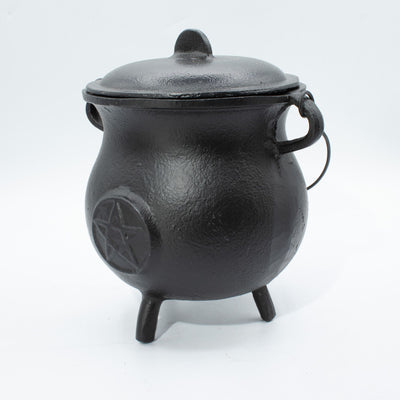 Powerful Cast Iron Cauldron with Pentagram 23x18 cm, 4500 g