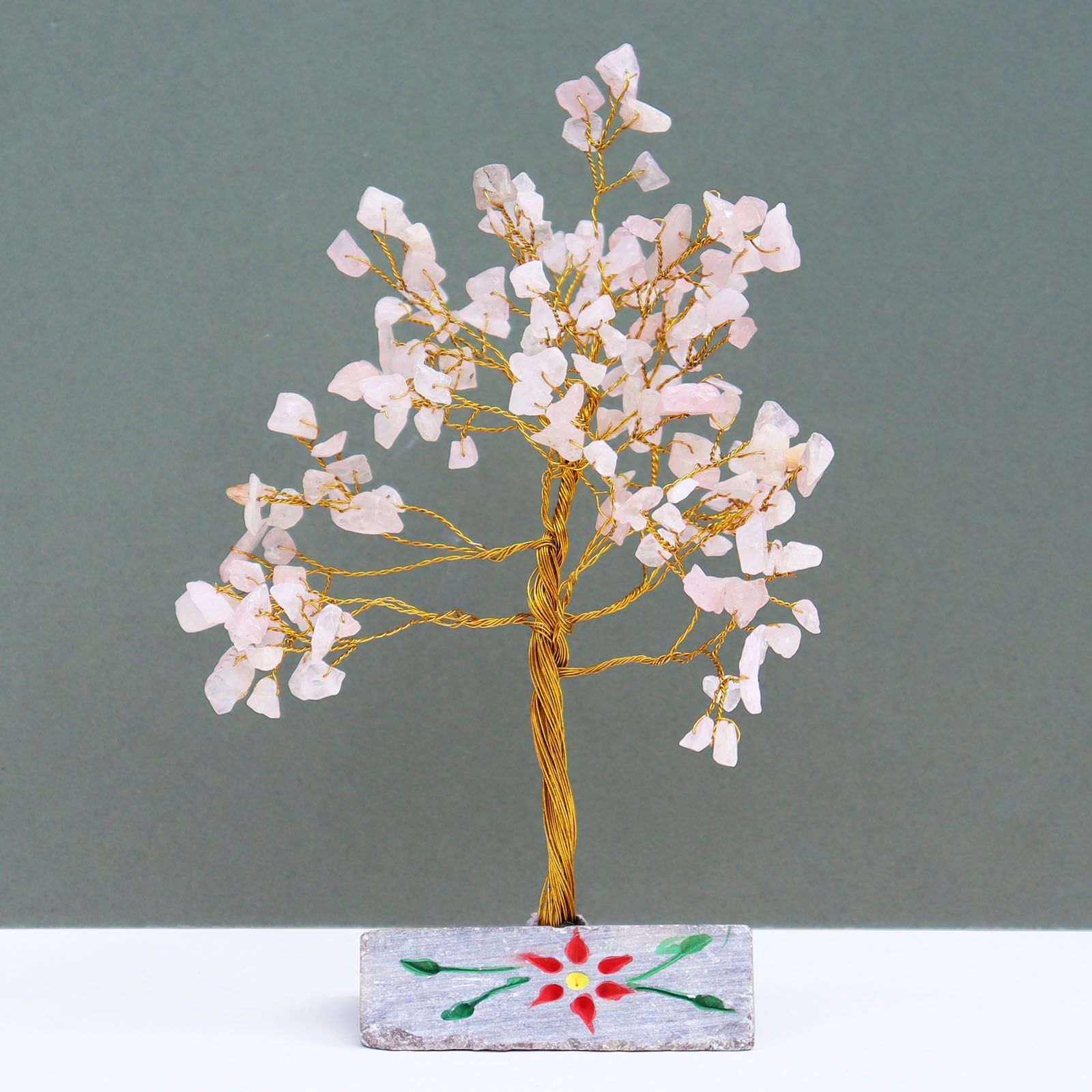 Pink Quartz Tree with 160 Stones