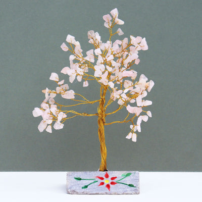 Pink Quartz Tree with 160 Stones