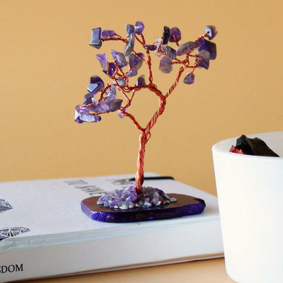 Magical Amethyst Tree on Natural Agate Base