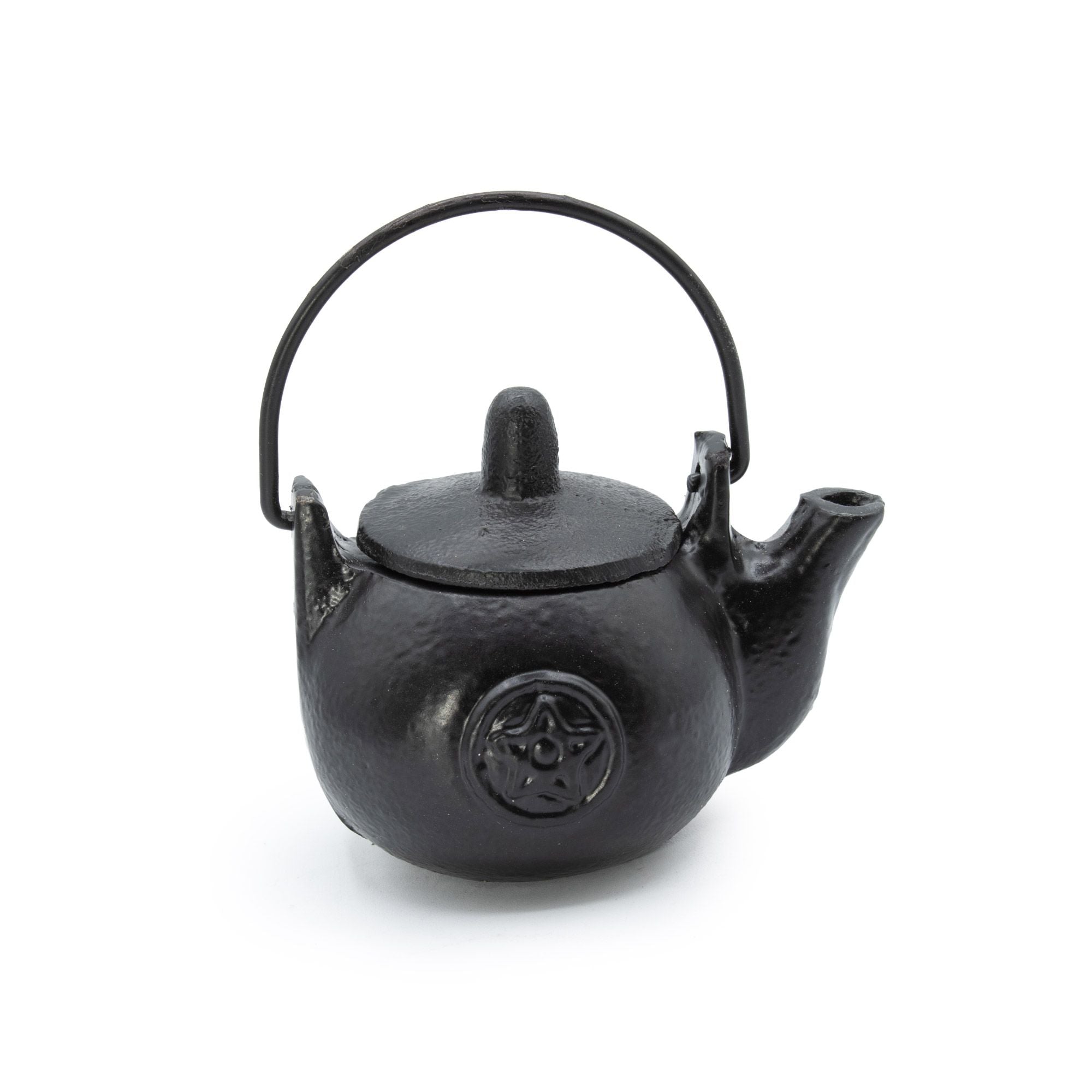 Ritual Cast Iron Jug with Pentagram 8x8x10 cm
