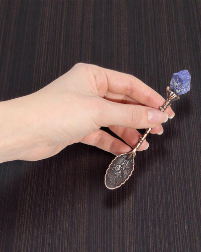 Arcana Aurea – Zestaw 7 Brązowych Łyżeczek Wiedźmy z Naturalnymi Kamieniami