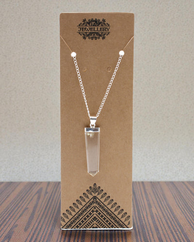 Crystal Ray – Flat Pendant Made of Rock Crystal in Crystal Cut