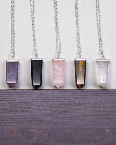 Crystal Ray – Flat Pendant Made of Rock Crystal in Crystal Cut