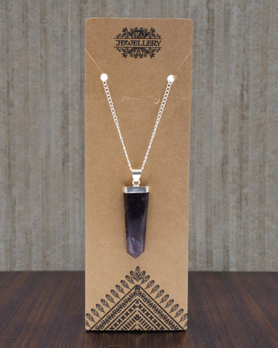 Violet Ray – Flat Amethyst Pendant in Crystal Cut