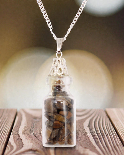 Bottled Gemstones Necklace – Tiger’s Eye