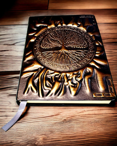 Vintage Diary "Tree of Life" A6 - Elegant Embossed Faux Leather Cover, 100 Pages