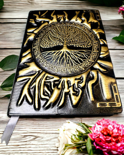 Vintage Diary "Tree of Life" A6 - Elegant Embossed Faux Leather Cover, 100 Pages