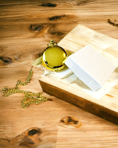 Classic Pocket Mechanical Watch with Double Cover, Manual, Gold Color, with Engraving