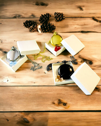 Classic Pocket Mechanical Watch with Double Cover, Manual, Gold Color, with Engraving