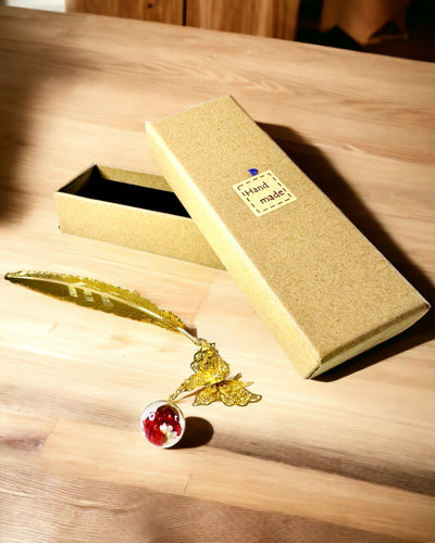 Creative Metal Bookmark Retro Vintage Bookmark - Feather and Butterfly in Baroque Style