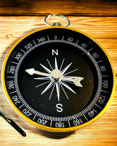 Compact Navigation Compass with Metal Finish – A Traveler's Essential, with Engraving