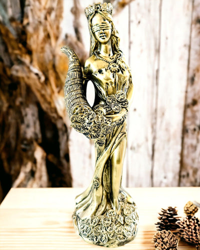 "Statue of the Goddess of Abundance" - Decorative Resin Statue of Fortune for Home and Office