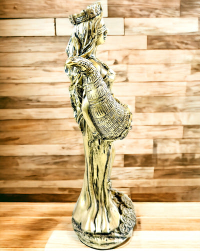 "Statue of the Goddess of Abundance" - Decorative Resin Statue of Fortune for Home and Office