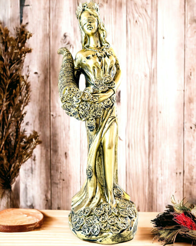 "Statue of the Goddess of Abundance" - Decorative Resin Statue of Fortune for Home and Office