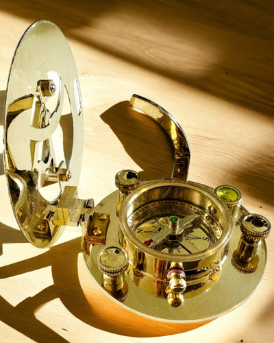 Navigational Compass with Sextant and Personalization Option - Nautical XL
