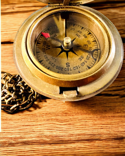 Traveler's Navigation Compass with Engraving, Personalization – Handicraft by Indian Artisans