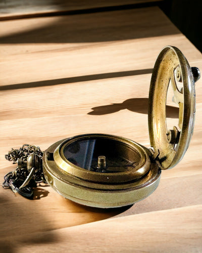 Traveler's Navigation Compass with Engraving, Personalization – Handicraft by Indian Artisans