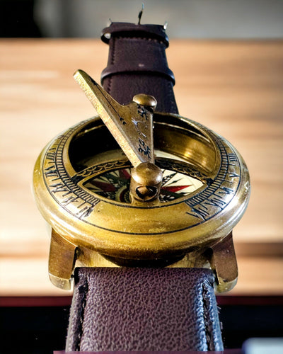 Sundial with Compass - Handcrafted, Authentic Craftsmanship, Engraving Available