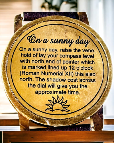 Sundial with Compass - Handcrafted, Authentic Craftsmanship, Engraving Available