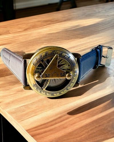 Sundial with Compass - Handcrafted, Authentic Craftsmanship, Engraving Available