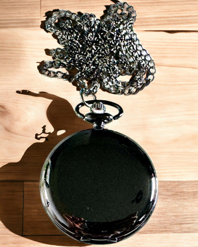 Black Pocket Watch "Classic Elegance" with Engraving Option