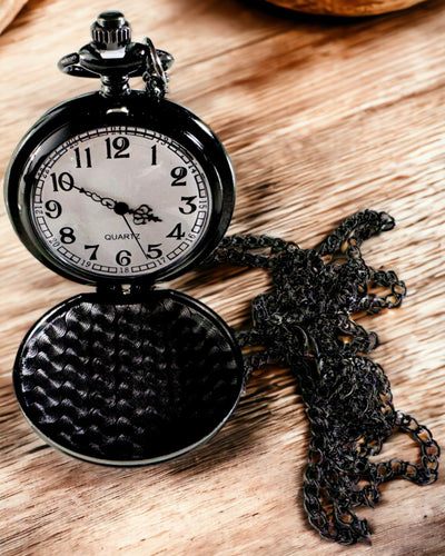 Black Pocket Watch "Classic Elegance" with Engraving Option