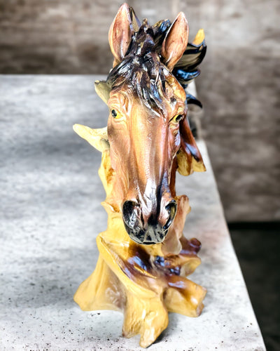 Resin Horse Sculpture in Abstract Style